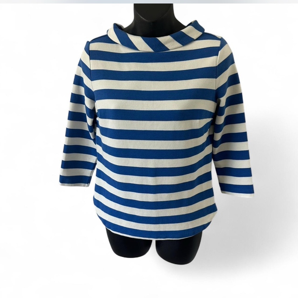 Talbots Blue and White Knit Top